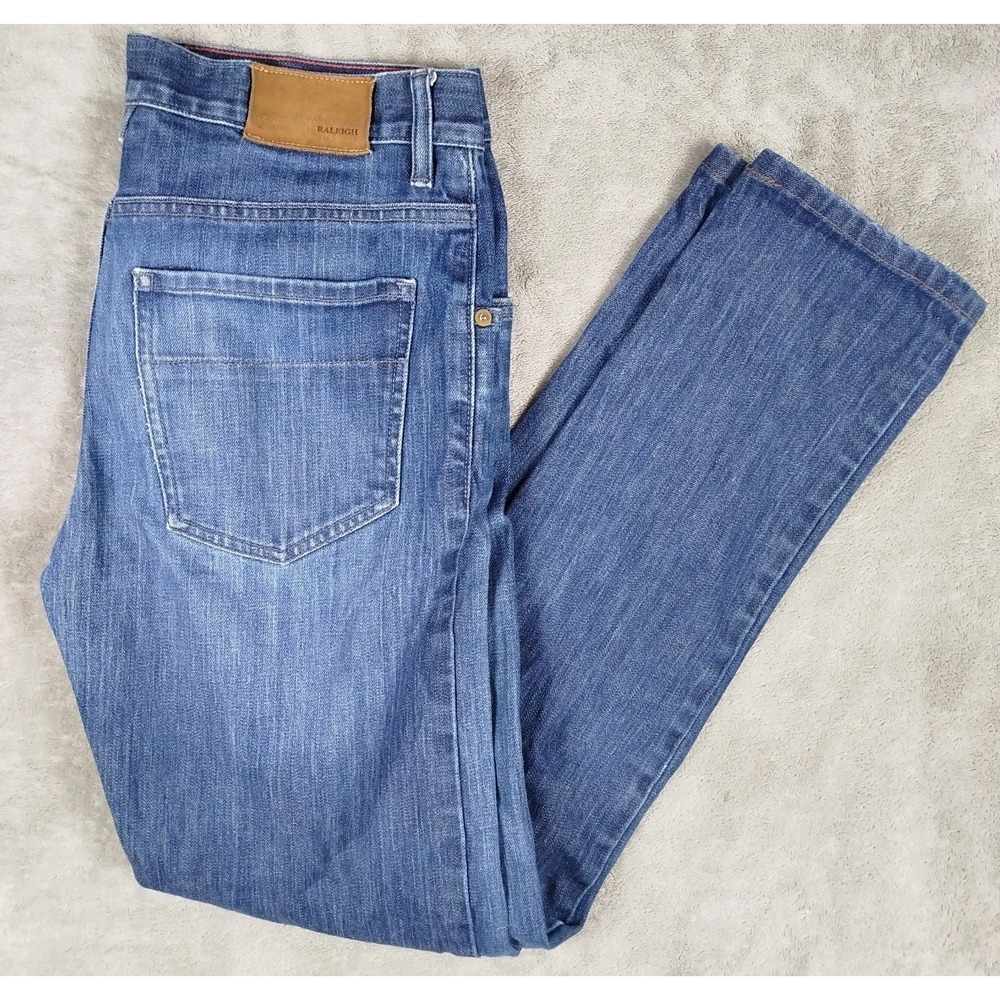 Raleigh Denim Jeans‎ Martin Mens 31x32 Tapered Relaxed Dark Wash Stretch